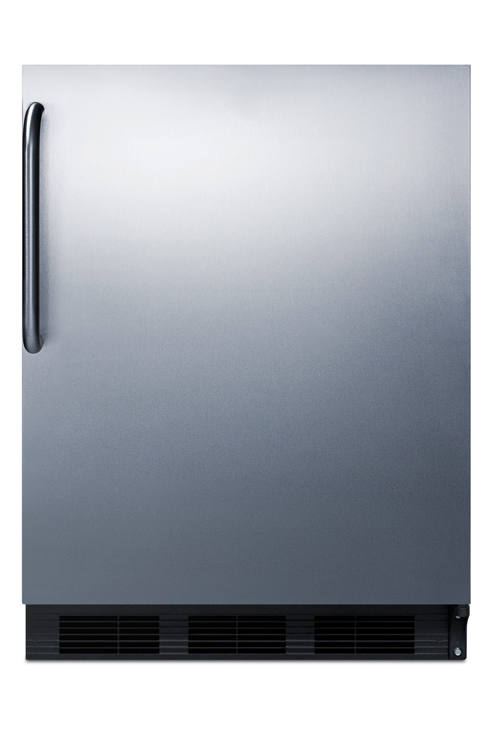 ADA compliant built-in undercounter all-refrigerator for residential use, auto defrost with stainless steel wrapped exterior and towel bar handle